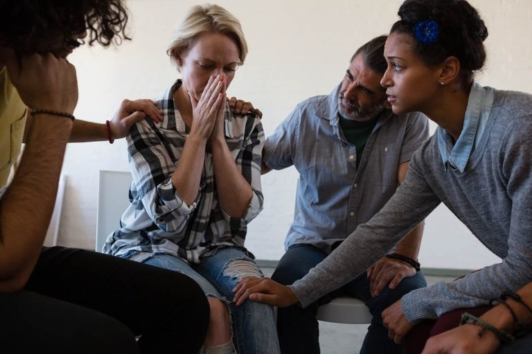 Family gathers for interventions for their loved ones alcohol abuse
