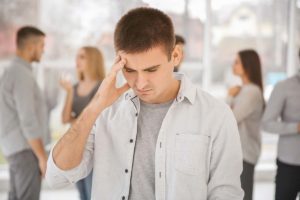 Person dealing with relapse triggers