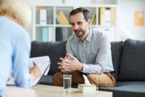 Clients at an opioid rehab center