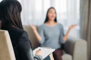 woman going through an anxiety treatment program