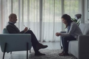 Woman in a depression treatment program