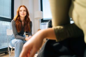 woman in an outpatient treatment program