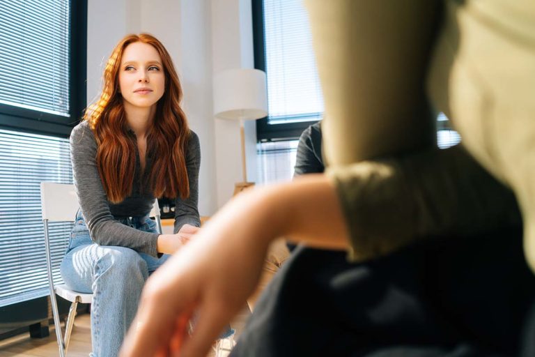 woman in an outpatient treatment program